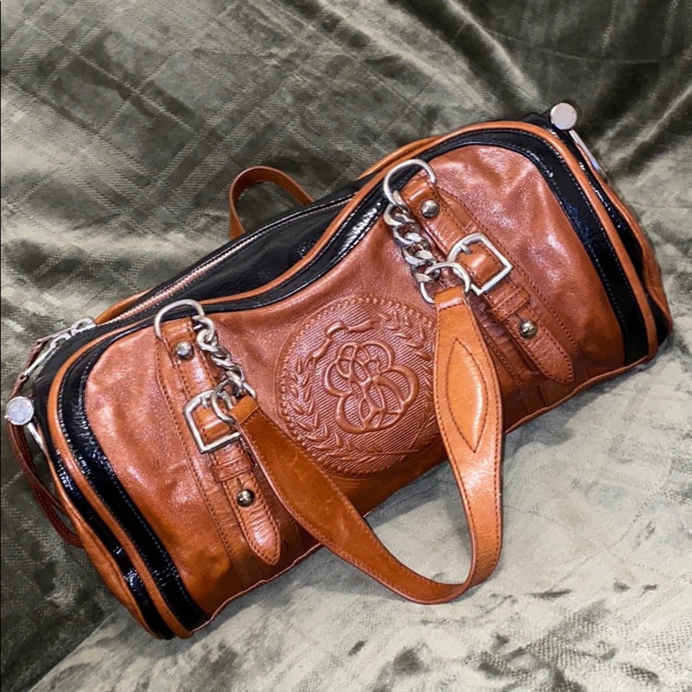 Balenciaga Two Toned Leather Embossed Satchel Bag - Picture 2 of 16